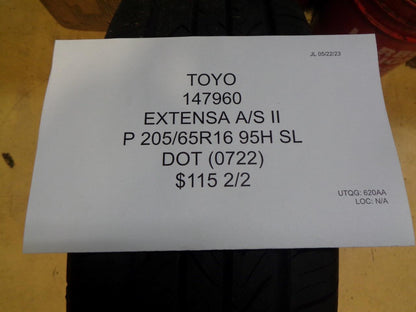 TOYO EXTENSA A/S II P 205 65 16 95H SL ALL SEASON TIRE 147960 BQ3