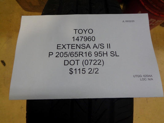 TOYO EXTENSA A/S II P 205 65 16 95H SL ALL SEASON TIRE 147960 BQ3