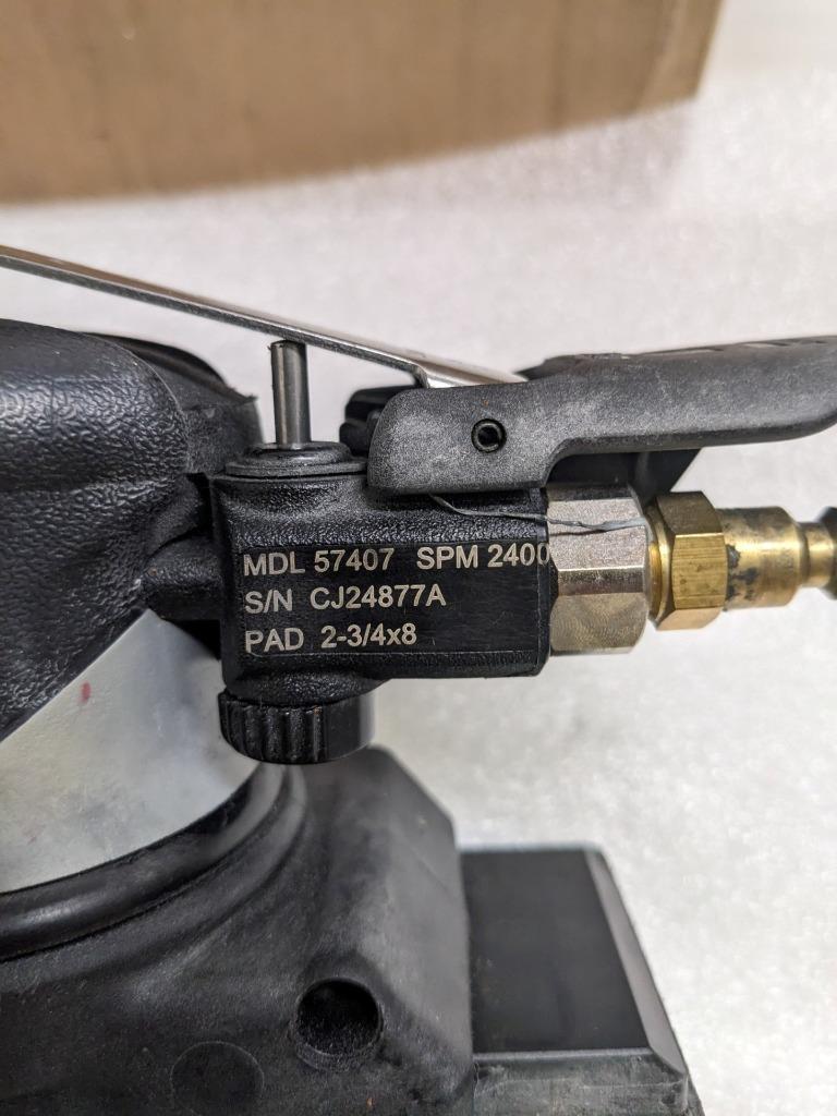 DYNABRADE 01845 AIR MOTOR 7200 RPM & DYNALINE SANDER 57407 2-3/4"X8" NEW BSR3.1