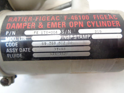 RATIER FIGEAC F-46100 EMER OPEN CYLINDER DOOR DAMPER FE 174-004  R11
