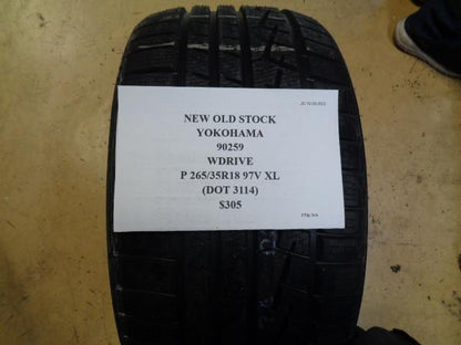 1 NOS YOKOHAMA WDRIVE 265 35 18 97V XL TIRE 90259