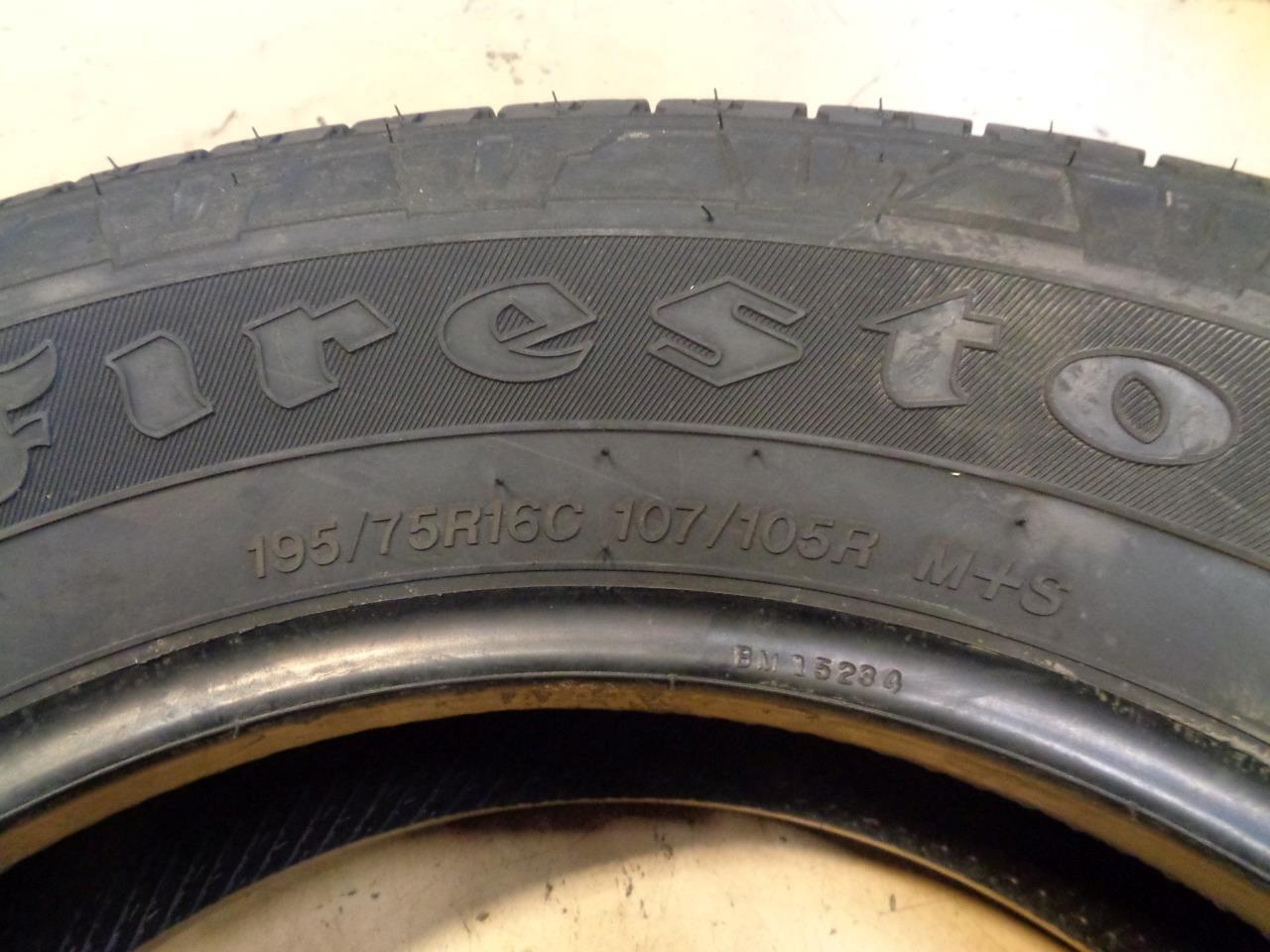 1 FIRESTONE TRANSFORCE CV LT 195 75 16 107/105R LRD 8PLY ALL SEASON TIRE 004708
