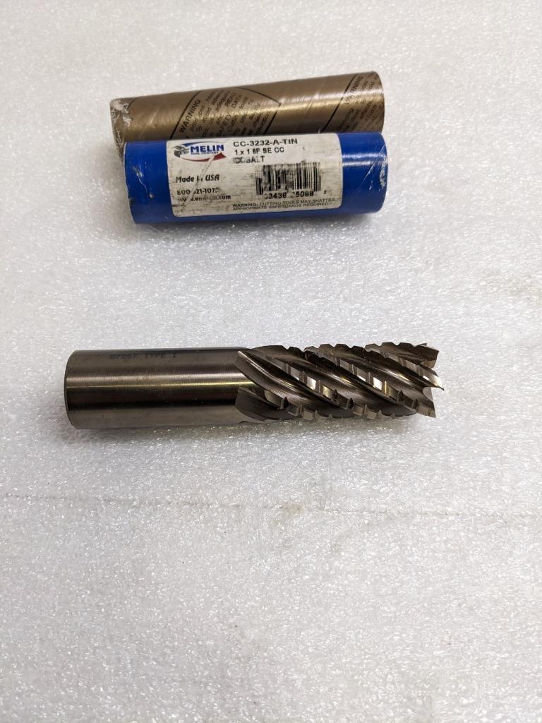 MELIN CC-3232-A-TIN COBALT END MILL 1X1 6F SE CC NEW R22T5