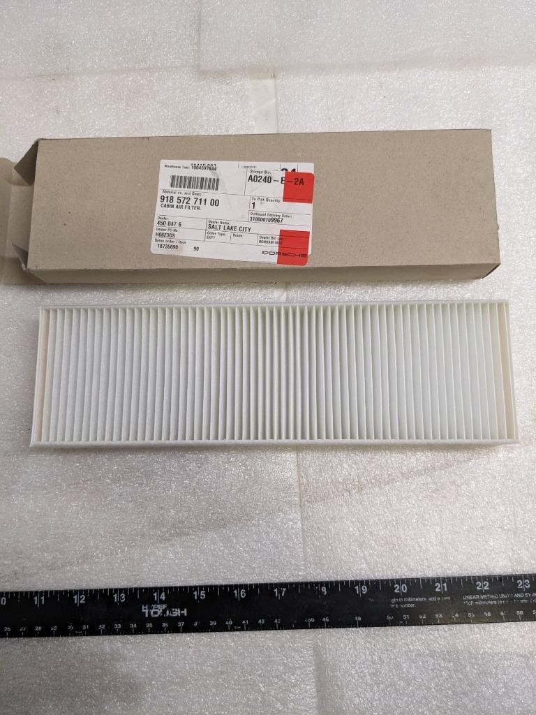 PORSCHE 91857271100 CABIN AIR FILTER FOR SPYDER NEW PGB2TA