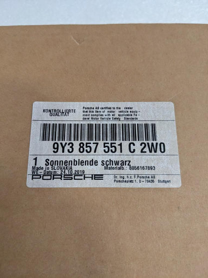 PORSCHE 9Y3857551C2W0 LEFT SUN VISOR BLACK FOR 20-23 CAYENNE COUPE NEW PGB2