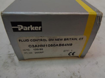 NEW PARKER FLUID CONTROL VALVE 120/60V C3AHM1050AB64N9 R4TB