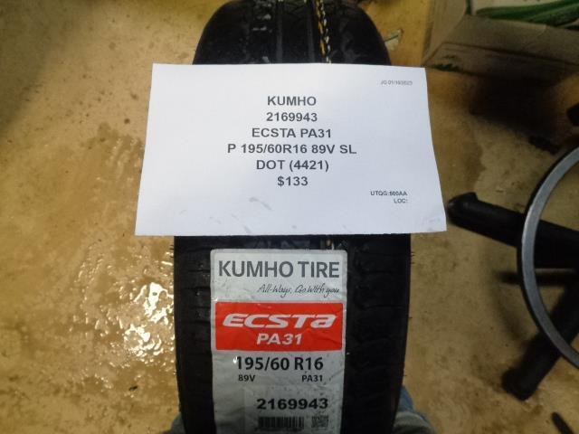 1 KUMHO ECSTA PA31 P 195 60 16 89V SL TIRE 2169943 BQ1