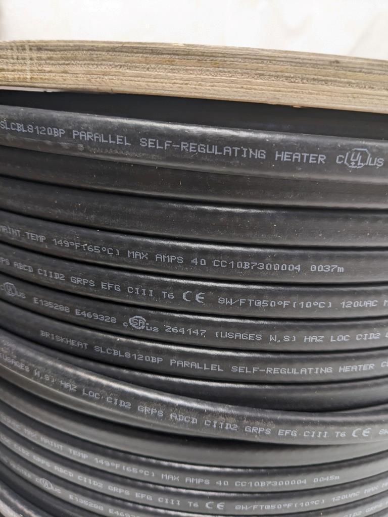 BRISKHEAT SLCBL8120BP SELF-REGULATING HEATING CABLE 8W 120V 1000FT NEW B2