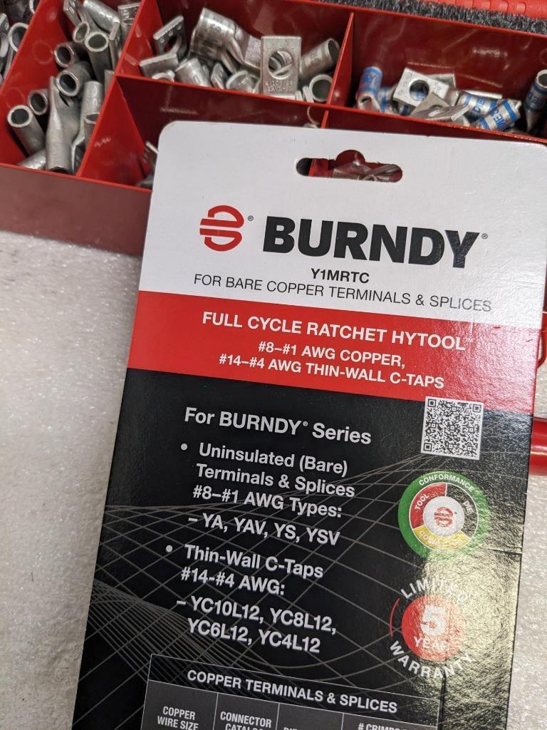 BURNDY Y1MRKIT CRIMPER AND CONNECTOR KIT YS, YSV 4.5 TON FOR WIRE/CABLE NEW R27