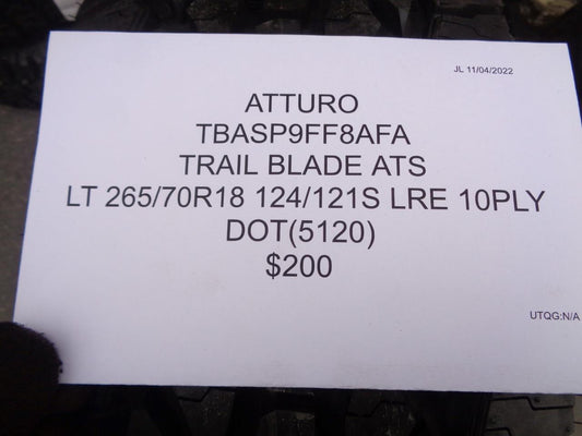 ATTURO TRAIL BLADE ATS LT 265 70 18 124/121S LRE 10PLY TBASP9FF8AFA SU7