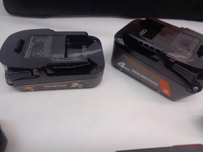 NEW RIDGID R9225 18v BRUSHLESS CORDLESS 4 TOOL KIT 4ah & 2ah BATTERY/CHARGER SR