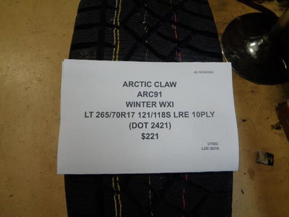 ARCTIC CLAW WINTER WXI LT 265 70 17 121/118S LRE 10PLY TIRE ARC91 CQ4