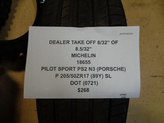 DTO MICHELIN PILOT SPORT PS3 N3 (PORSCHE) P 205 50 17 89Y SL TIRE 18655 BQ3