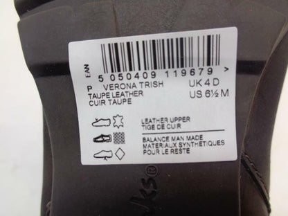 NEW CLARKS VERONA TRISH BROWN LEATHER 2 INCH HEELED BOOTS US 6.5 M SR