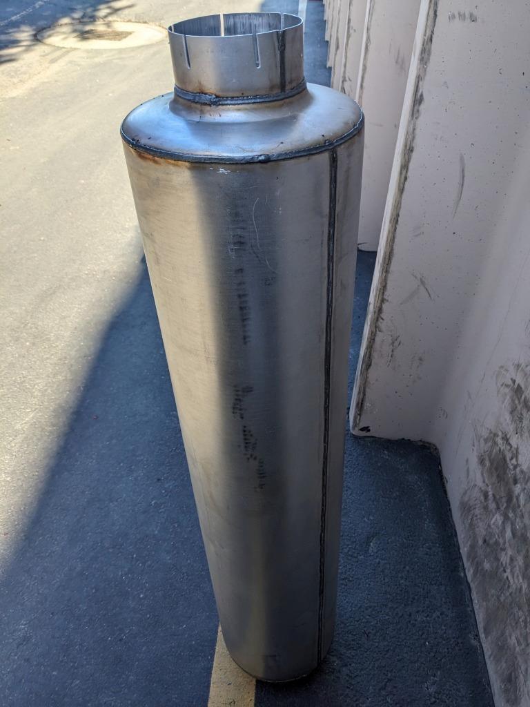 UNBRANDED EXHAUST MUFFLER 50-5/8" OVERALL LENGTH 5" INLET 12/23 NEW B2