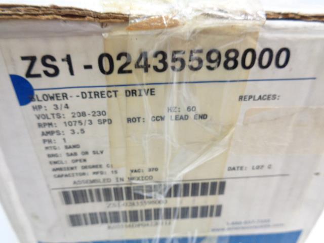 NEW EMERSON 3/4 HP DIRECT DRIVE BLOWER ZS1 0243559800 R32