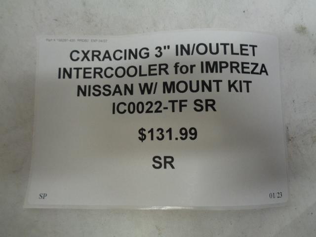 CXRACING 3" IN/OUTLET INTERCOOLER for IMPREZA NISSAN W/ MOUNT KIT IC0022-TF SR