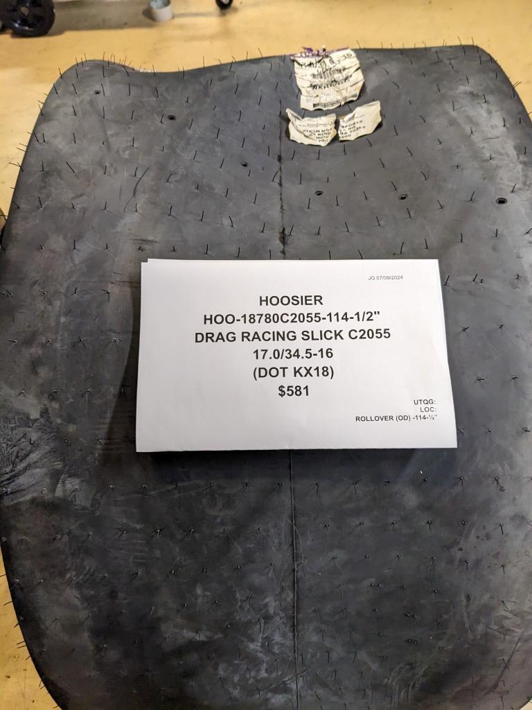 HOOSIER DRAG RACING SLICK C2055 17.0 34.5 16 DRAG SLICK TIRE 18780C2055-114-1/2"