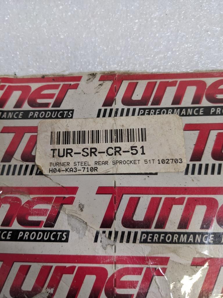 TURNER H04KA3710R REAR PRIMARY DRIVE STEEL SPROCKET 51 TOOTH SILVER NEW R15