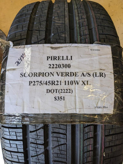 PIRELLI SCORPION VERDE A/S (LR) P 275 45 21 110W XL TIRE 2220300 CQ2