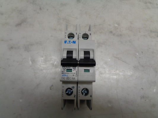 NEW EATON FAZ-D3/2-NA CIRCUIT BREAKER 102181 R4TB