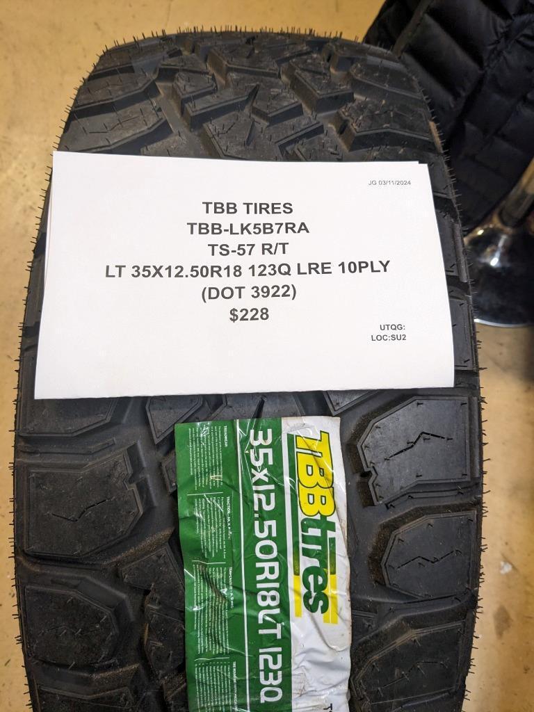 TBB TIRES TS-57 R/T LT 35 12.50 18 123Q LRE 10PLY TIRE LK5B7RA CQ1