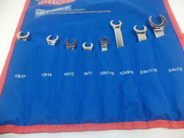 BRAND NEW WESTWARD FLARE NUT WRENCH SET 8 PC. 4YR29A R22T5