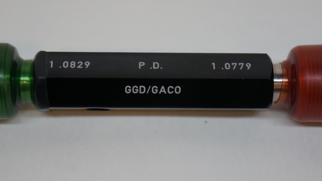 GAGE ASSEMBLY COMPANY GO/NOT GO SET PLUG 1 1/8-16 UNR-2A R22T9