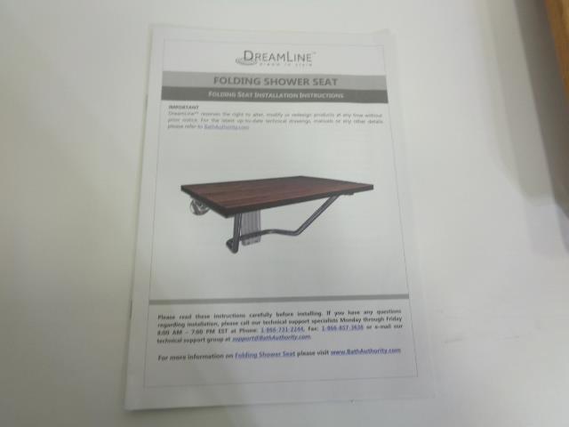 NEW DREAMLINE NATURAL TEAK FOLDING SHOWER SEAT SHST-02-TN SR