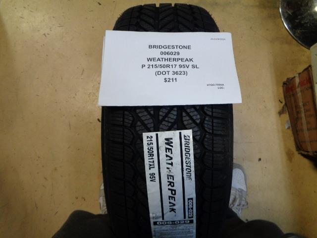 BRIDGESTONE WEATHERPEAK P 215 50 17 95V SL ALL WEATHER TIRE 006029 CQ1