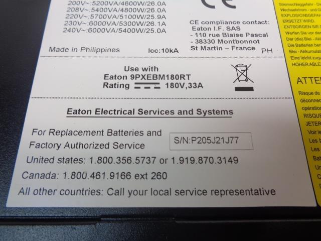 NEW EATON 9PX KIT MODEL 9PX6KTF5 / 6U 9PX6K 9104-12585-00P UPS