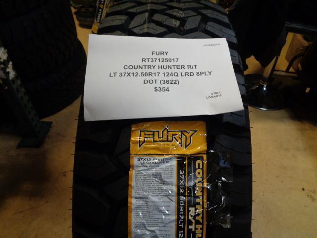 FURY COUNTRY HUNTER R/T LT 37 12.50 17  124Q LRD 8 PLY TIRE RT37125017 BQ4