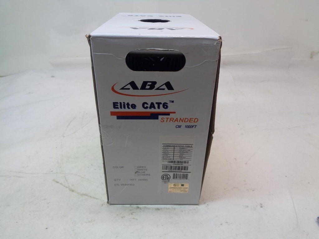 ELITE CAT6 STRANDED CM 24AWG UTP 550MHz 1000' BULK NETWORKING CABLE TPM2404N70BU