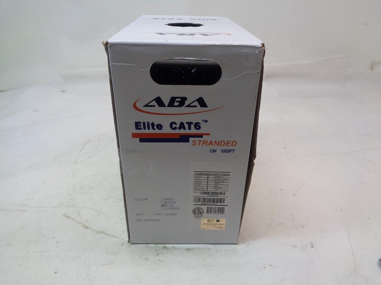 ELITE CAT6 STRANDED CM 24AWG UTP 550MHz 1000' BULK NETWORKING CABLE TPM2404N70BU