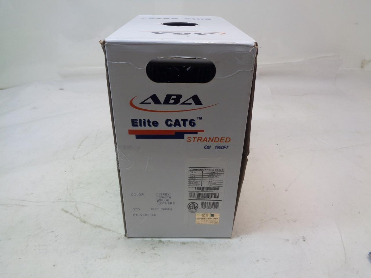 ELITE CAT6 STRANDED CM 24AWG UTP 550MHz 1000' BULK NETWORKING CABLE TPM2404N70BU