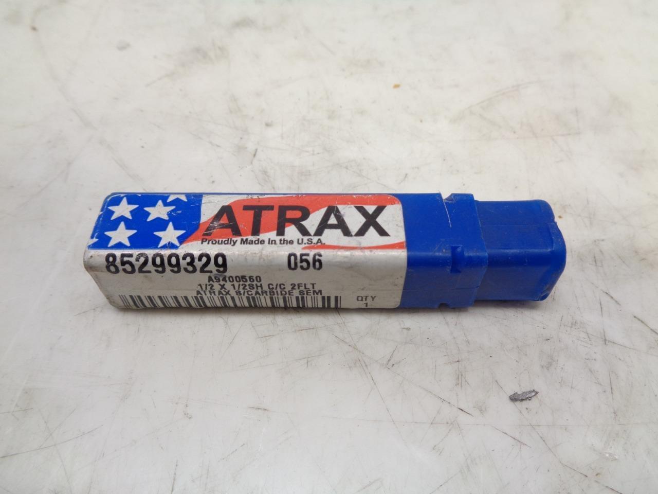 NEW ATRAX 85299329 056 CARBIDE END MILL 1/2"x1" 2 FLUTE R22T6BC