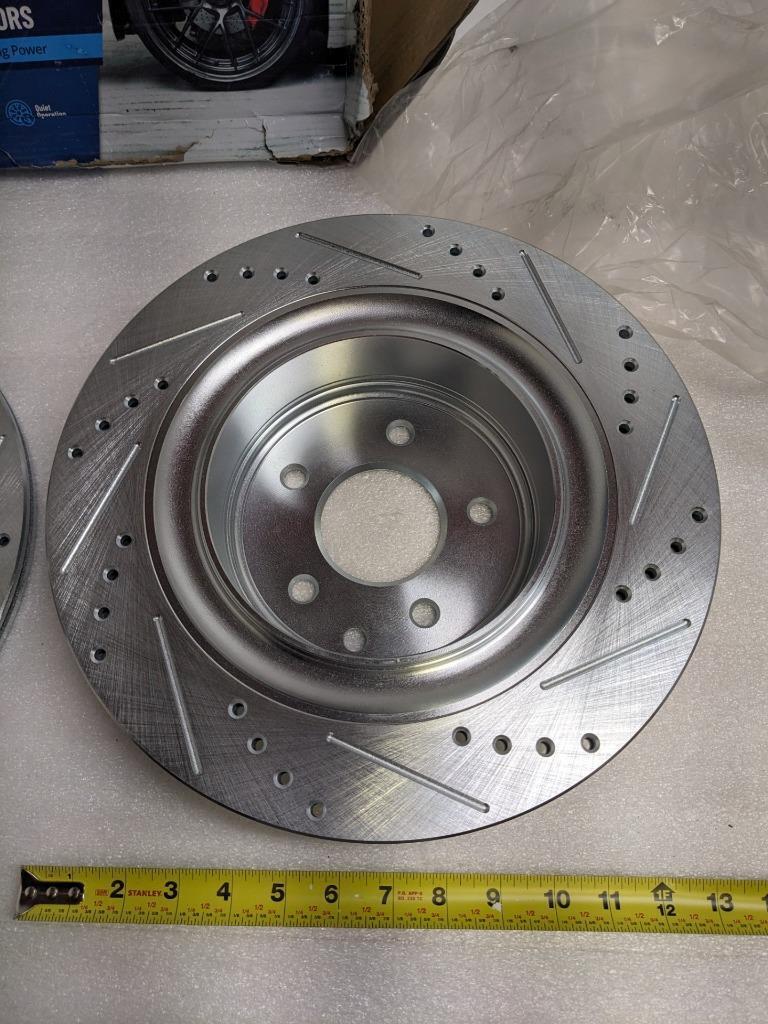 DETROIT AXLE FRONT DRILLED SLOTTED ROTORS (PAIR) 5X115 13X2.5" NEW R6