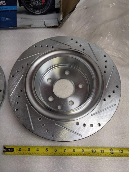 DETROIT AXLE FRONT DRILLED SLOTTED ROTORS (PAIR) 5X115 13X2.5" NEW R6