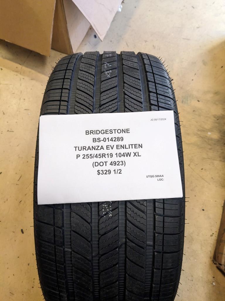 2 BRIDGESTONE TURANZA EV ENLITEN P 255 45 19 104W XL TIRES 014289 CQ2