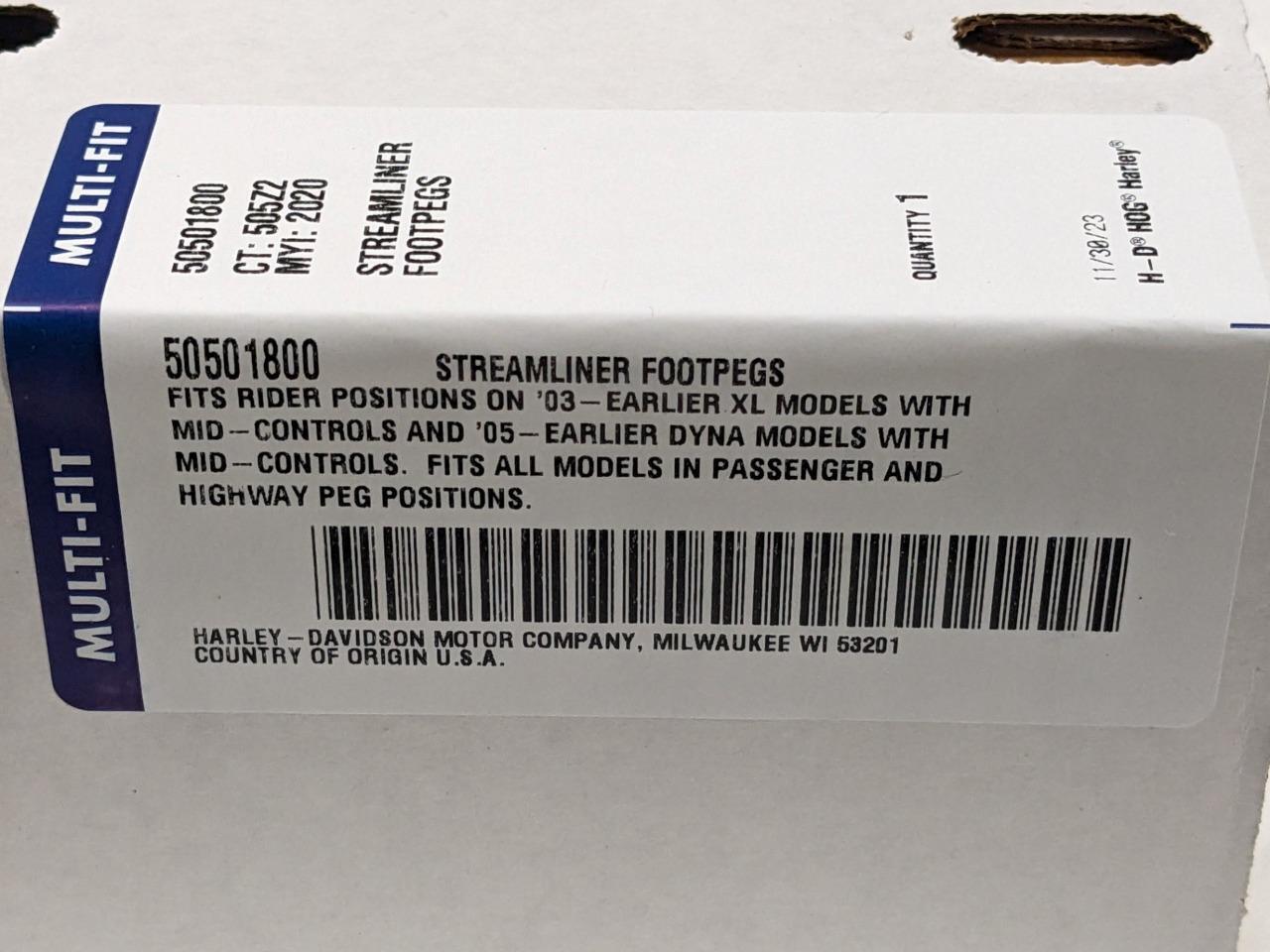 Harley Davidson 50501800 Streamliner Footpegs FOR 03-earlier XL models etc R21T4