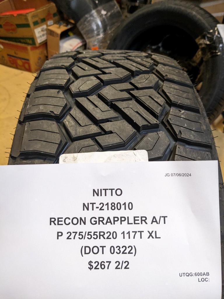 2 NITTO RECON GRAPPLER A/T P 275 55 20 117T XL ALL TERRAIN TIRES 218010 CQ3