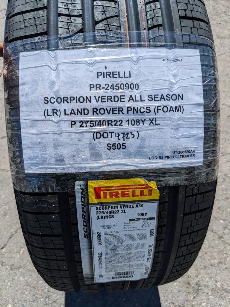 4 PIRELLI SCORPION VERDE AS  LAND ROVER PNCS P 275 40 22 108Y XL TIRES 2450900