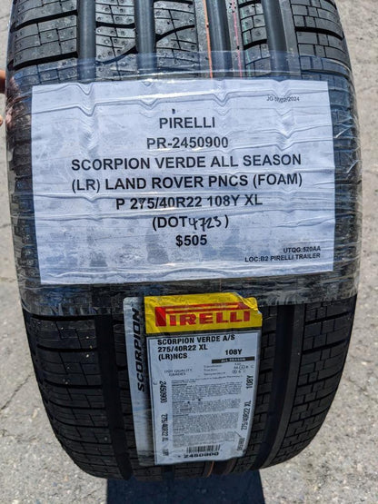 4 PIRELLI SCORPION VERDE AS  LAND ROVER PNCS P 275 40 22 108Y XL TIRES 2450900