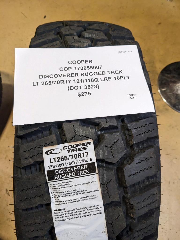 COOPER DISCOVERER RUGGED TREK LT 265 70 17 121/118Q LRE 10PLY TIRE 170055007 CQ2