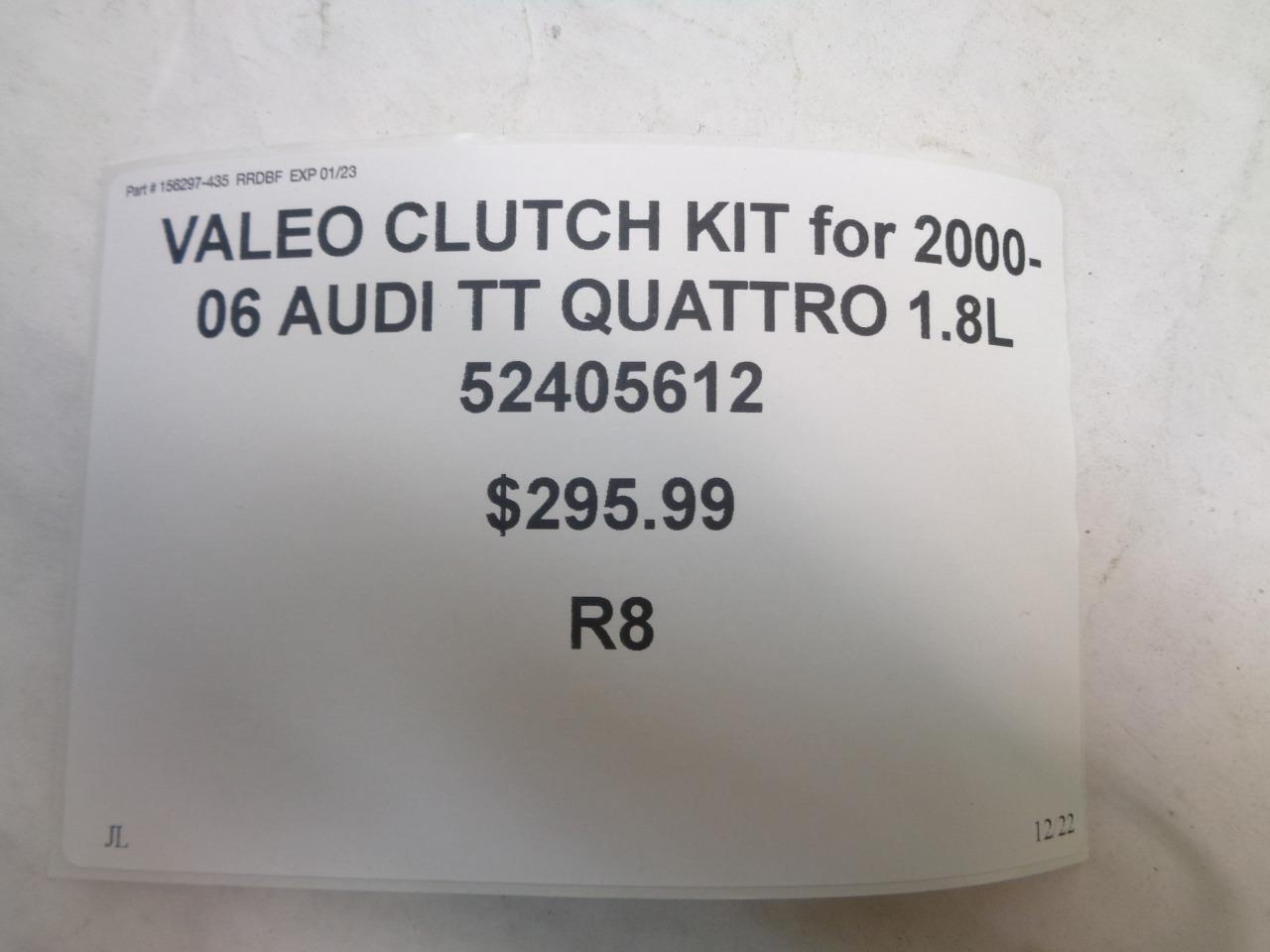 VALEO CLUTCH KIT for 2000-2006 AUDI TT 1.8L & 02-05 VW JETTA 52405612 R8