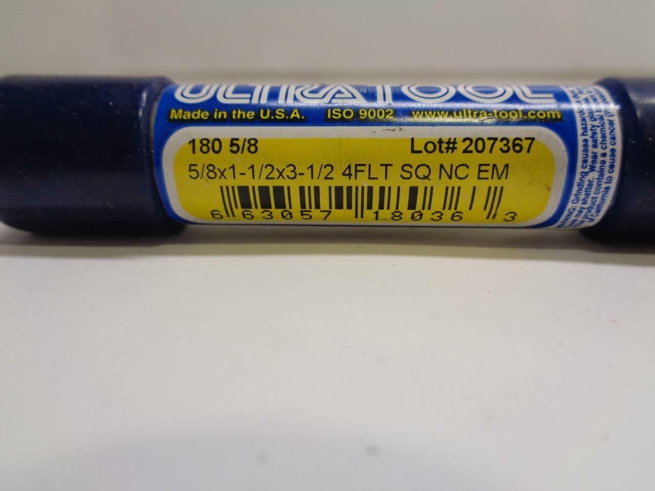 NEW ULTRA TOOL END MILL 5/8 X 1-1/2 X 3-1/2 X 4 FLT SQ NC EM 207367