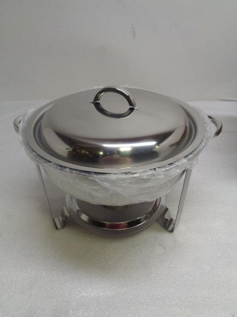NEW LOT OF 4 ROVSUN 5QT/6L CHAFING STAINLESS STEEL ROUND DISHES SR