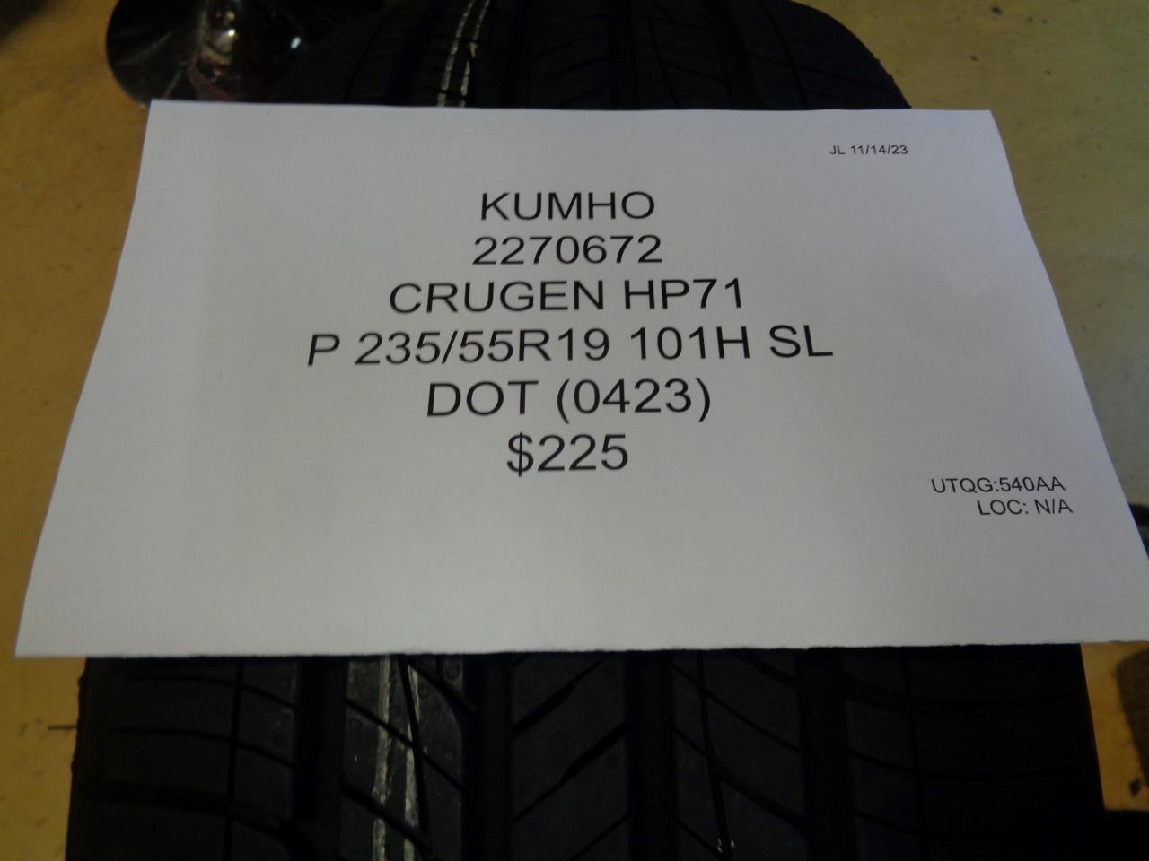 KUMHO CRUGEN HP71 P 235 55 19 101H SL ALL SEASON TIRE 2270672 BQ4