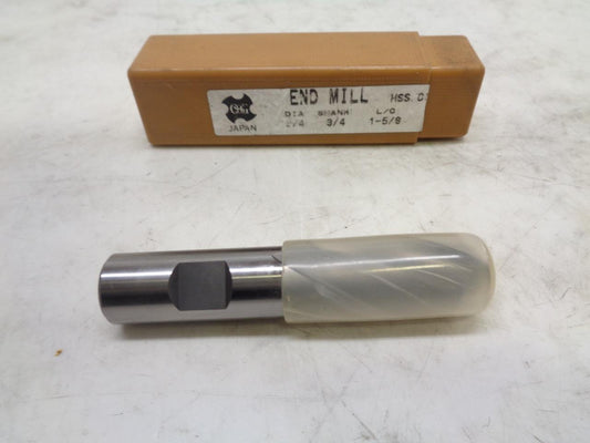NEW OSG 52131 CARBIDE 3/4"x2" ROUND END MILL 4 FLUTE R22T6BE