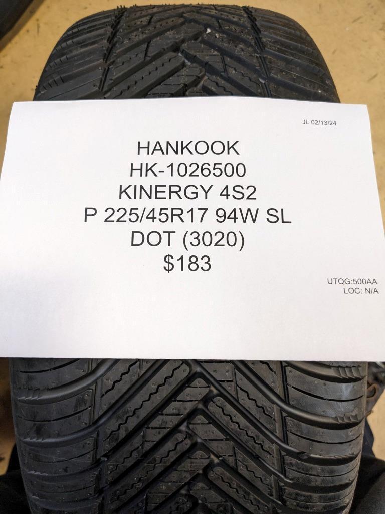HANKOOK KINERGY 4S2 P 225 45 17 94W SL TIRE 1026500 CQ1